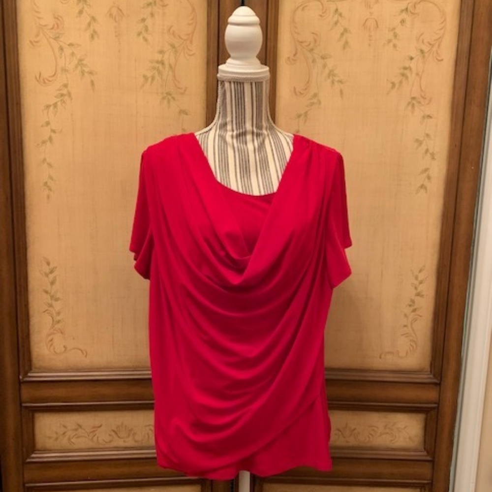 Draped neck blouse